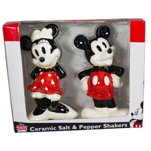 Disney Mickey & Minnie Mouse Ceramic Salt & Pepper Shakers Mickey Mouse & Friend